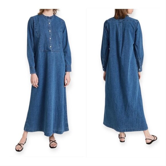 Nili Lotan Jasper Denim Maxi Dress, Blue, Size XS, New with tag - Picture 2 of 13